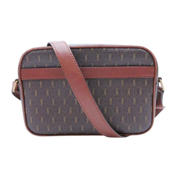 YVES SAINT LAURENT Brown Monogram Shoulder Bag - Picture 1 of 11